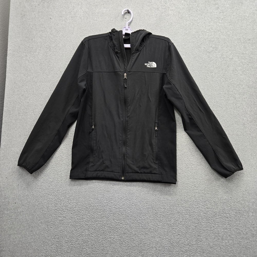 The North Face Men Jacket S Black Embroidered Activewear Zipper Logo Pockets